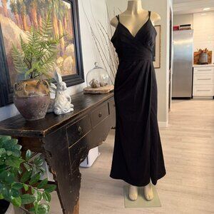 foryoudress Black Full Length deep V Cut Neckline w/ Full Open Back Formal Gown